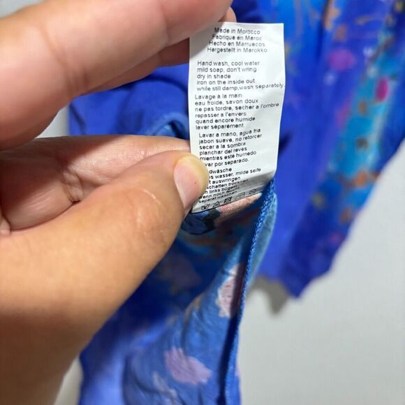 Gottex Women's Kaftan Dress Multicolor Medium Floral Print Bohemian Keyhole Neck - Picture 8 of 10